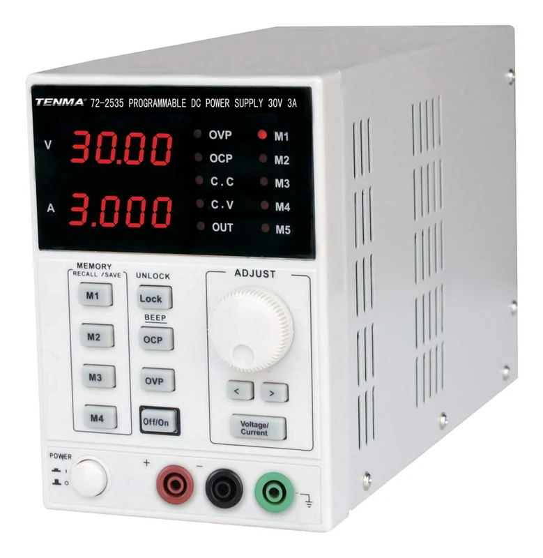 Tenma 72-2535 Single Output DC Bench Power Supply with RS-232 and USB Interfaces, 30V, 3A