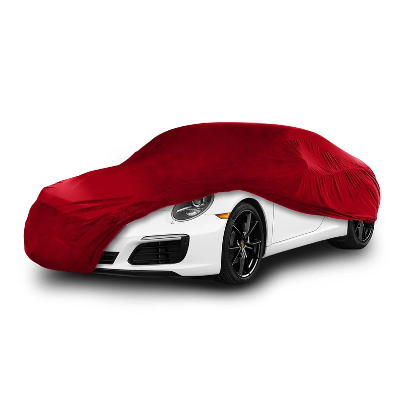 Cosmos - Indoor Car Cover compatible with main Compact Saloon models, Elastic, Breathable and Dustproof Fabric, Soft Lining, Snug Fit, Red - Image 1