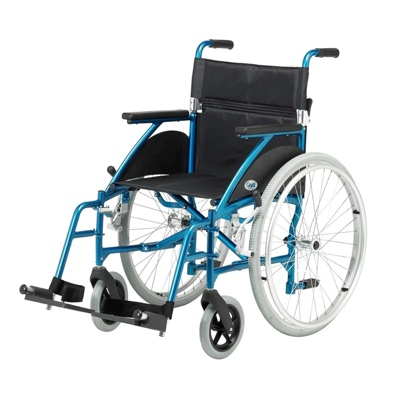 Days Swift Self Propelled Wheelchair, Lightweight Mobility Device for Elderly, Handicapped, and Disabled Users, Portable Wheelchair for Independence or Caretaker Convenience, Turquoise, 46cm