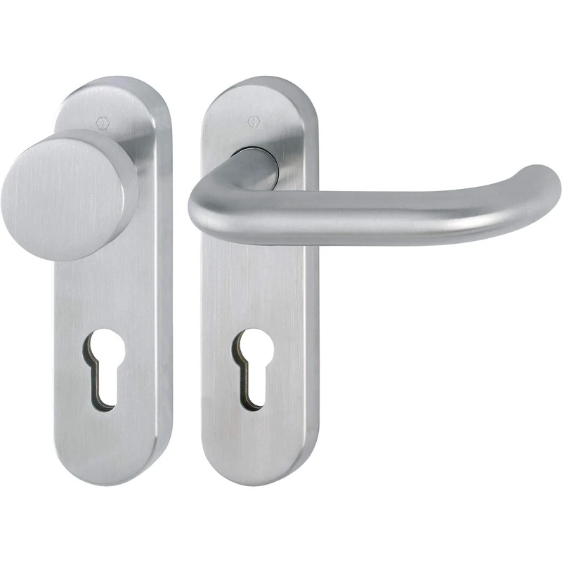 HOPPE Paris 10721590 Matt Stainless Steel with Short Plate PZ