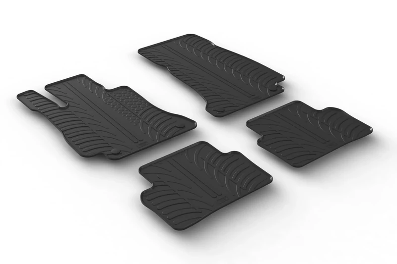 Gledring Rubber car mats set LHD compatible with Mercedes E-Class W213 Sedan/Estate 3/2016- (T profile 4-pieces + mounting clips)