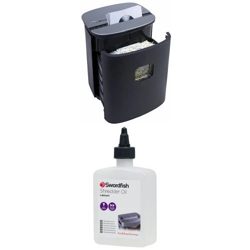 Swordfish 1600XCD 16 Sheet Cross Cut Paper/Document Shredder with Continuous Shredding and Oil Bundle