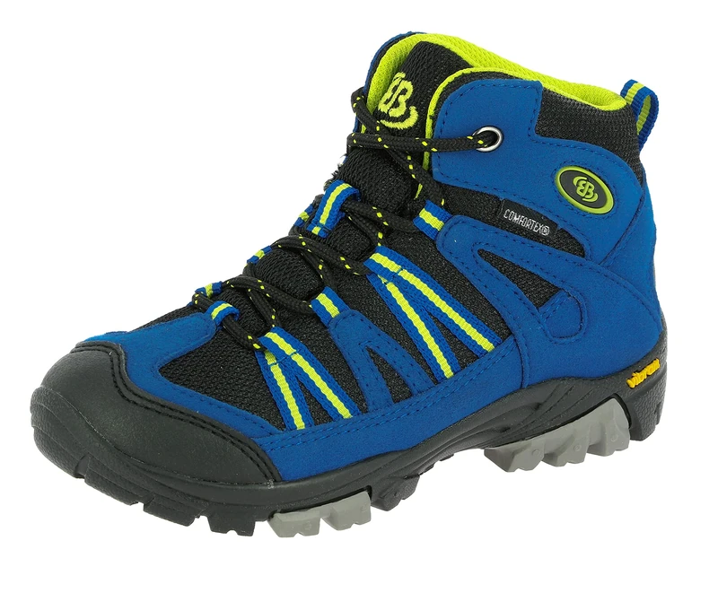 Bruetting Ohio High, Boys’ High Rise Hiking Shoes, Blue (Blau/Schwarz/Lemon Blau/Schwarz/Lemon), UK (30 EU)