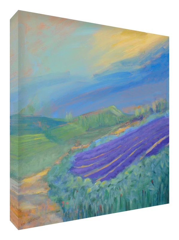 Feel Good Art Original Gallery Wrapped Box Canvas with Solid Front Panel (76 x 76 x 4 cm, X-Large, Lavender Fields)