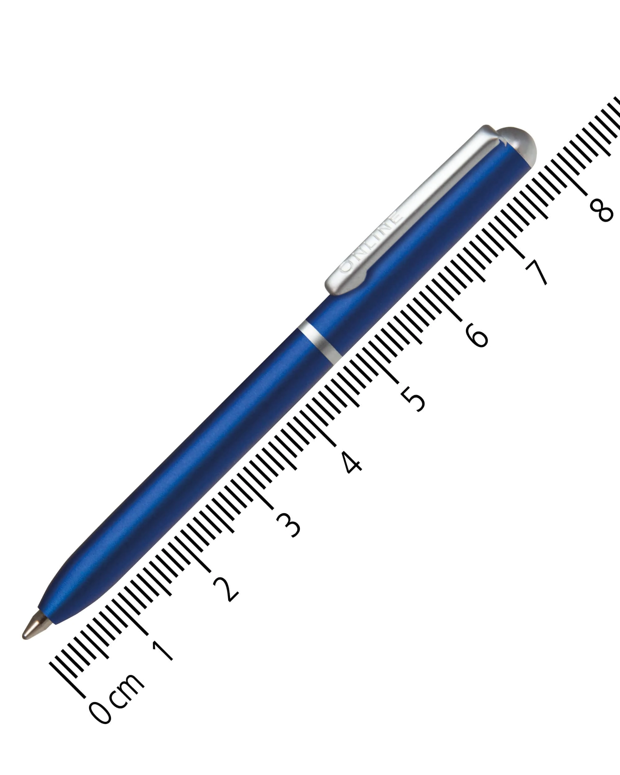 Online mini twist ballpoint pen Blue with metal clip standard pen refill small pens for the purse 8 cm length, fits into wallets & small bags biro with blue writing color