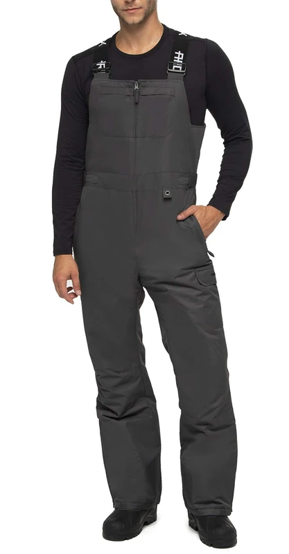 Arctix Mens Avalanche Athletic Fit Insulated Bib Overalls, Charcoal, Medium/32 Inseam
