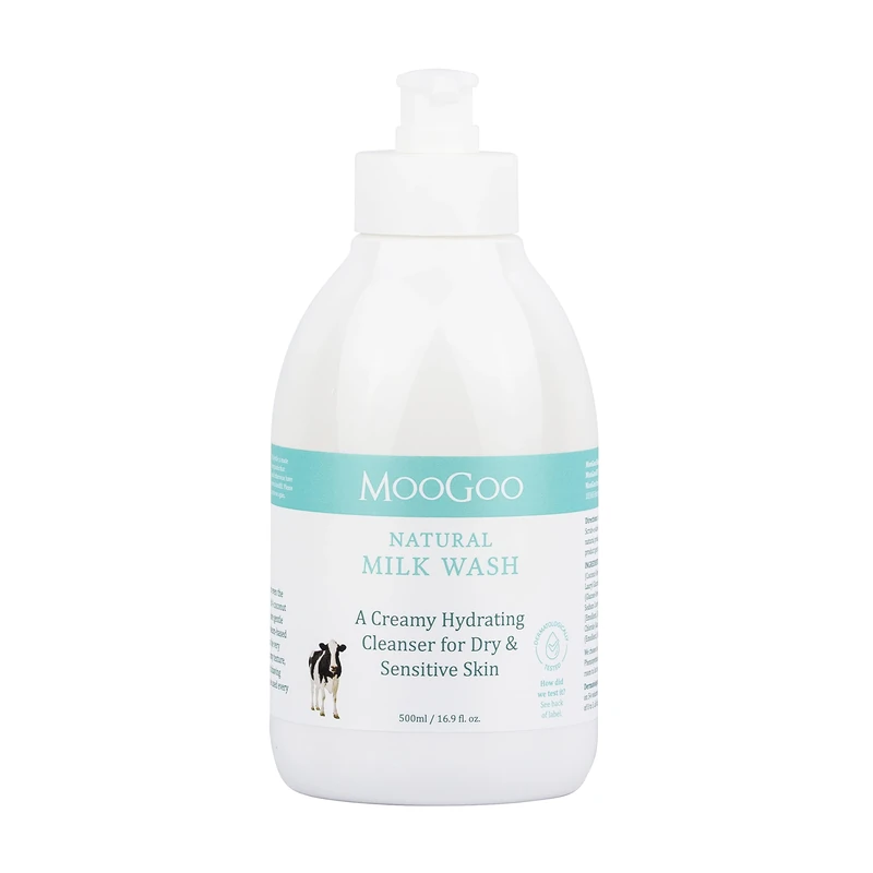 MooGoo Milk Wash - Natural Creamy Body Wash & Cleanser, Soap-free, SLS-Free. For Dry, Sensitive Skin, 500ml / 16.9 fl. oz.