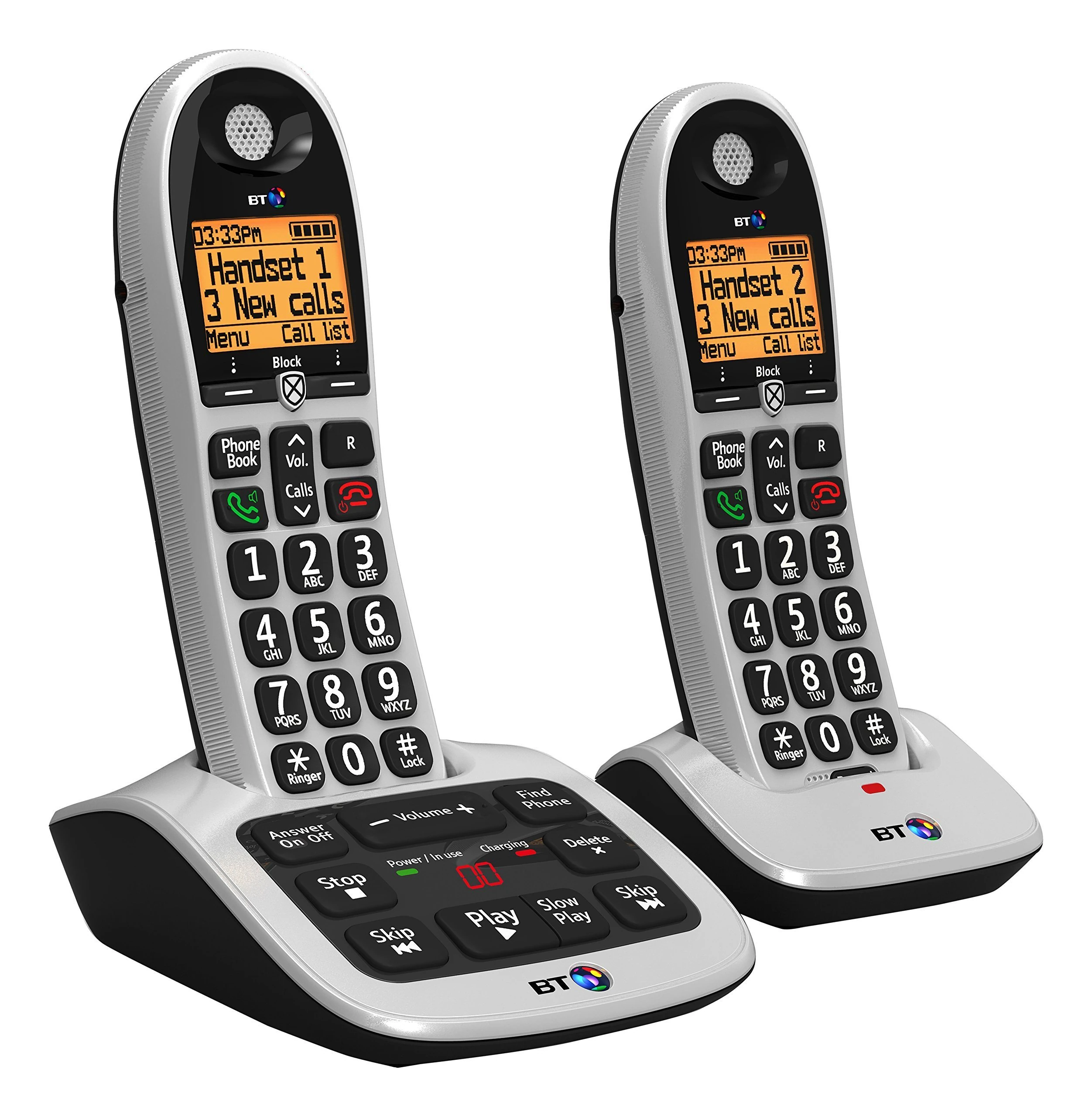 BT 4600 Twin Big Button Digital Cordless Answerphone with Advanced Call Blocking (Renewed)