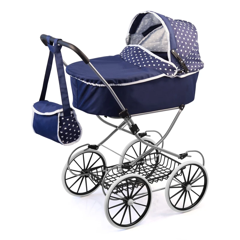 Bayer Design 1215100 Classic Deluxe Doll Pram, Blue