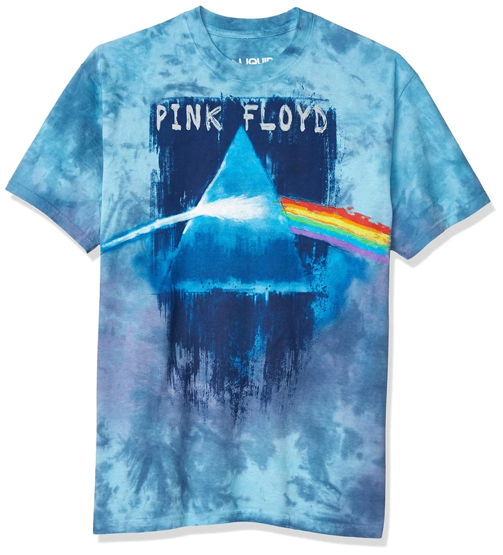 Liquid Blue Unisex's Pink Floyd Spiral Dark Side Short Sleeve T-Shirt, Tie Dye, XL