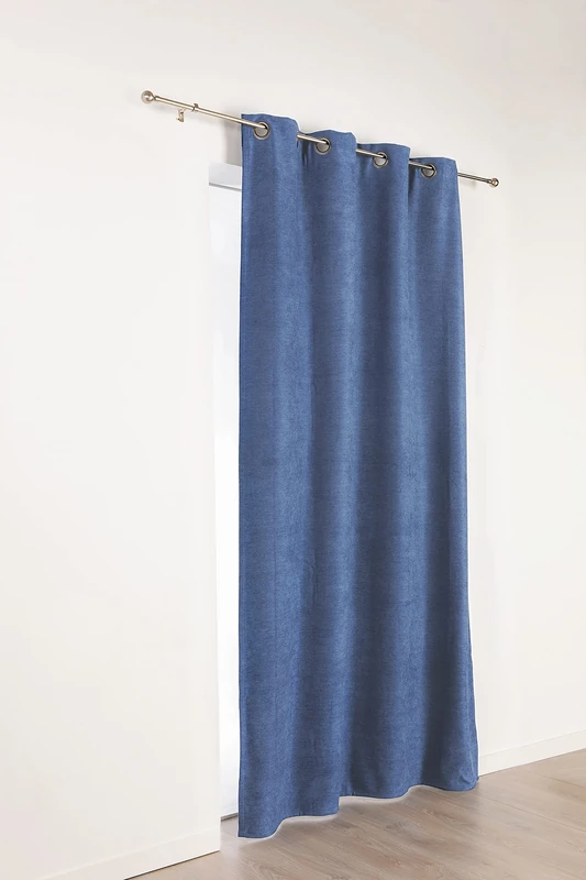 Linder Panel Curtain with Eyelets, Polyester, Blue Blue, 140 x 260 cm