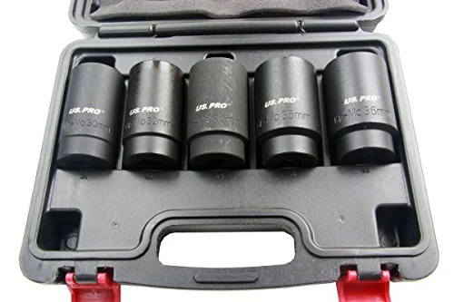 US Pro 5pc 1/2" dr Deep Impact Hub Nut Socket 30-32-34-35-36mm B1431