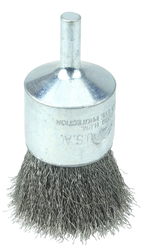 Weiler 36285 Wolverine 1" Crimped Wire End Brush, 006" Stainless Steel Fill, 1/4" Stem, Made in the USA (Pack of 10)