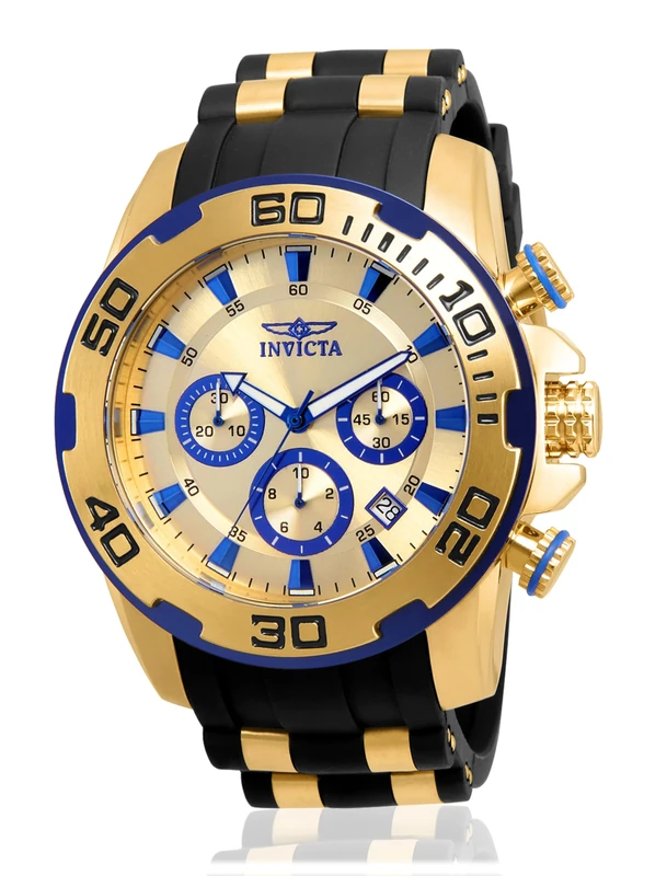Invicta Men Analog Quartz Watch with Silicone Stainless Steel Strap 22308