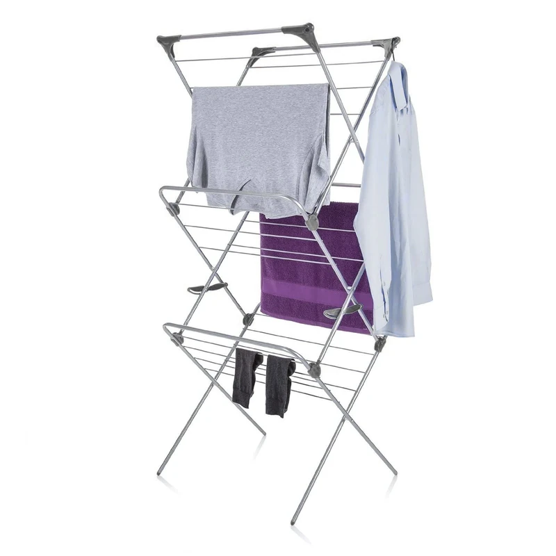 Steel Clothing Dryer, Drying Rack by E&O Essentials, Indoor & Outdoor Laundry Airer, Sturdy Tubular Construction, Large Drying Space, Corner Hangers, Foldable, Compact, Stable, Easy Storage