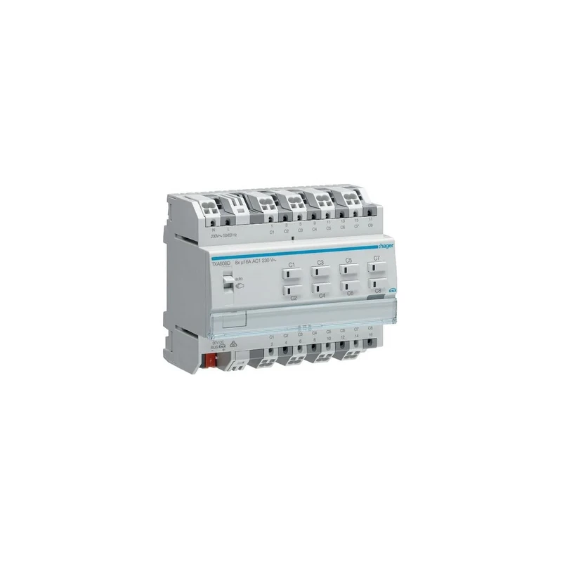 Hager Module 8 outputs, 16A capacitive loads, easy