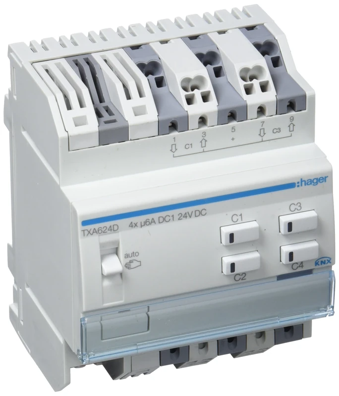 Hager – Shutter txa624d/Easy 4 Times KNX Blinds Actuator, 24 V