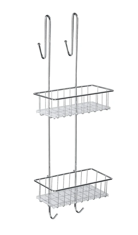 WENKO 22213100 2-tier bathroom rack Aldo - storage basket, Stainless steel, 24.5 x 70 x 20 cm, Shiny