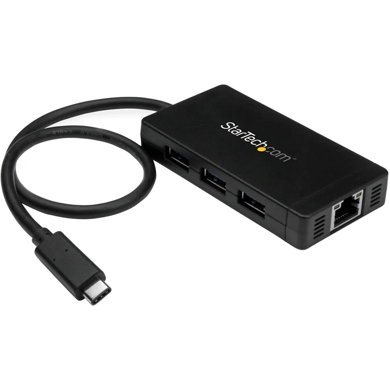 StarTech.com USB Type-C to 3-Port USB Type-A Hub with Gigabit Ethernet Adapter