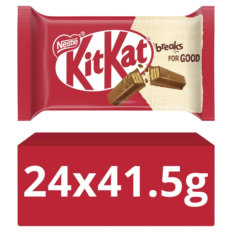 KitKat 4-Finger Milk Chocolate Biscuit Bar | 24x 41.5g Bars | Chocolate Multipack