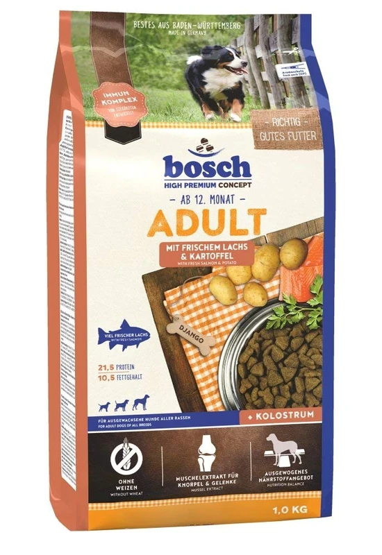 bosch Pet Food HPC Adult with fresh Salmon & Potato Dry dog food for adult dogs of all breeds, 15.50 kg