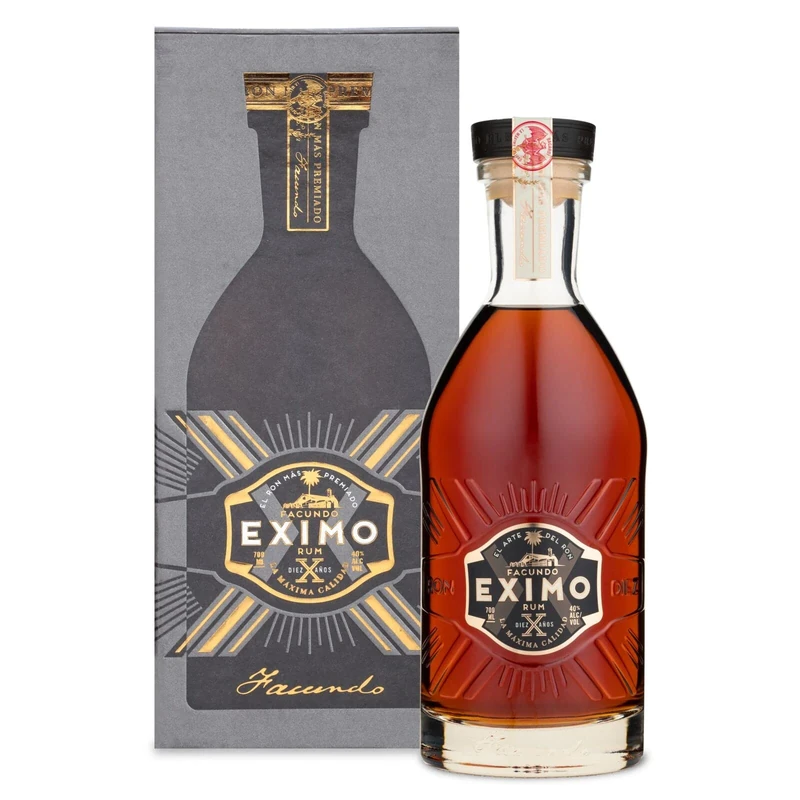Facundo Eximo Premium Aged Dark Rum with Gift Box, 40% ABV, 70cl / 700ml, Tropically Aged up to 10 Years in White Oak Barrels