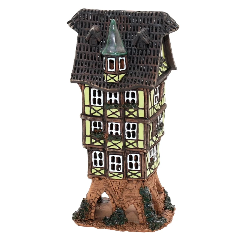 Dekohelden24 HandArt Ceramic Light House - Half-timbered House