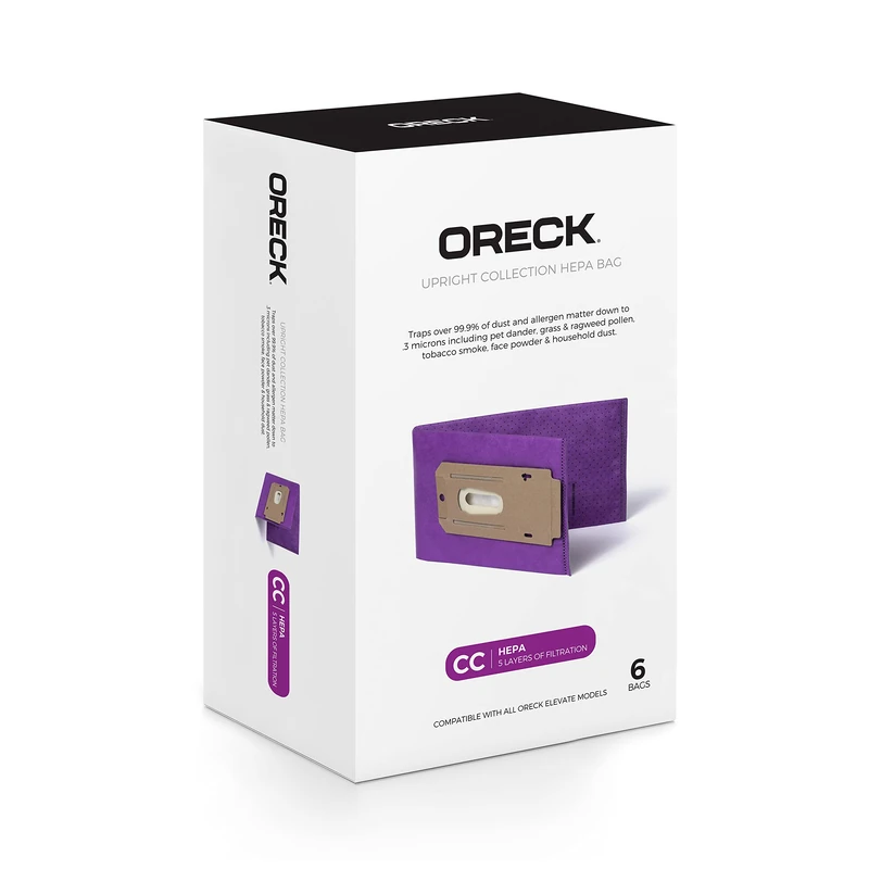 Oreck SUPERIOR HEPA Media Filtration Bags - 6pk, AK1CC6H - Image 1