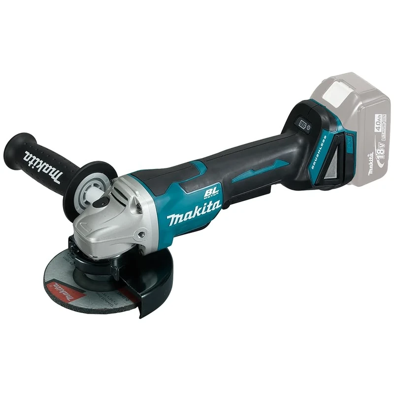 Makita DGA508ZJ Angle grinder 125mm 18V with safety paddle switch in case Makpac