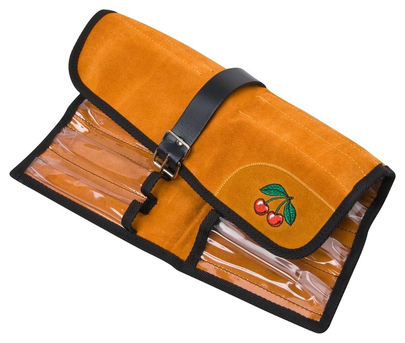 Kirschen 3570000 Velour Leather Roll for 12 Chisels, Brown/Black - Image 1