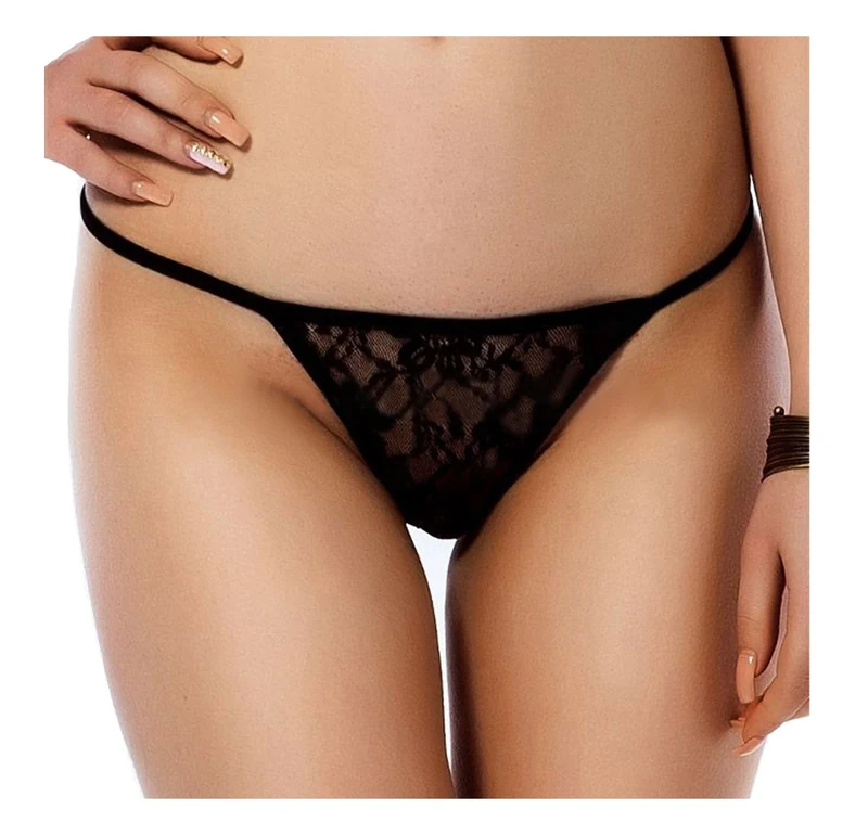 Simply Joshimo Womens Sexy Lace G-String | Classic Everyday Thong - Black 16-18 - Image 1