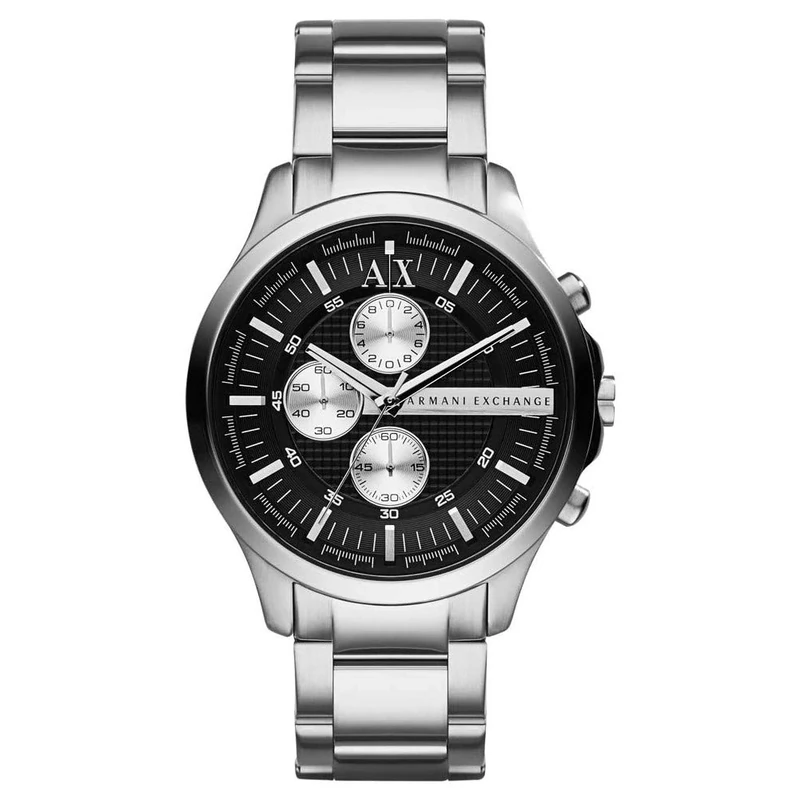Armani Exchange Watch For Men, Chronograph Movement and 46mm Case Size with Stainless steel, Leather or Silicone strap