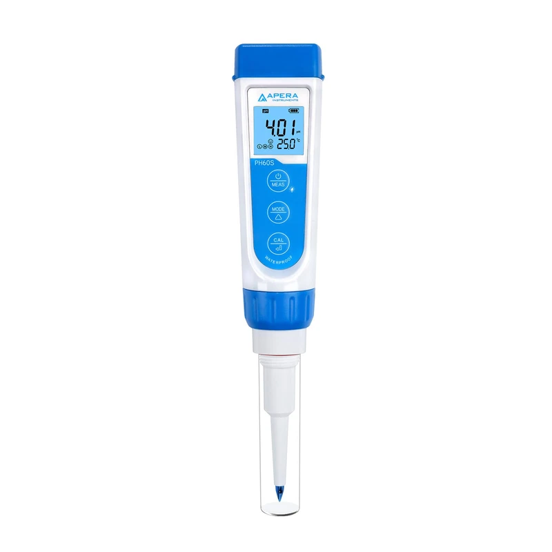 Apera Instruments PH60S Premium pH Meter for Food, Pocket Tester, Replaceable Spear Electrode, ±0.01 pH Accuracy, -2.00-16.00 pH Range