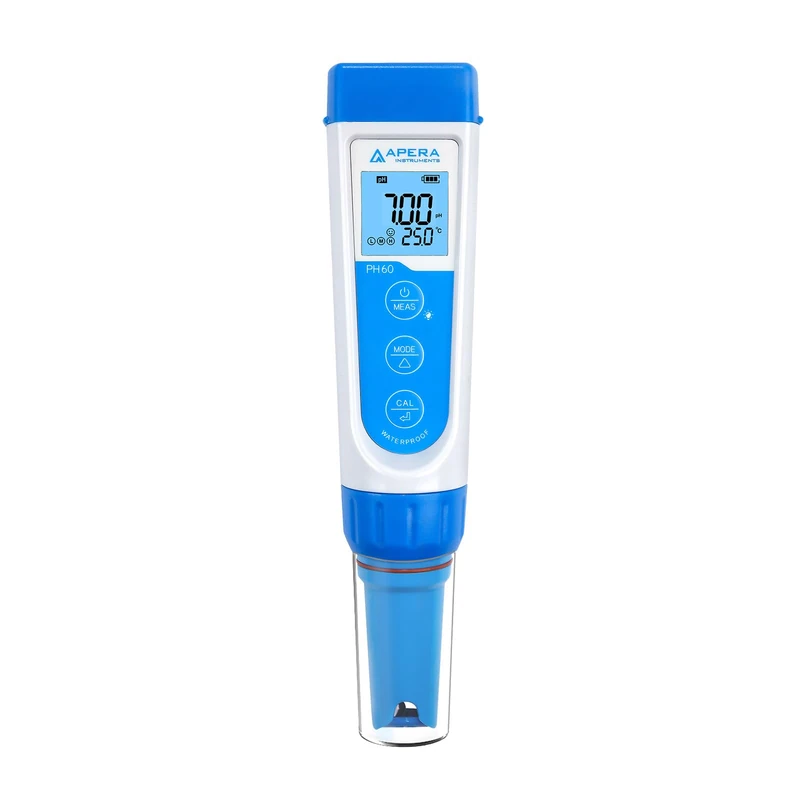 Apera Instruments PH60 Premium pH Meter, Pocket Tester, replaceable probe, ±0.01 pH Accuracy, -2.00-16.00 pH Range, ±0.5°C Temperature Sensor