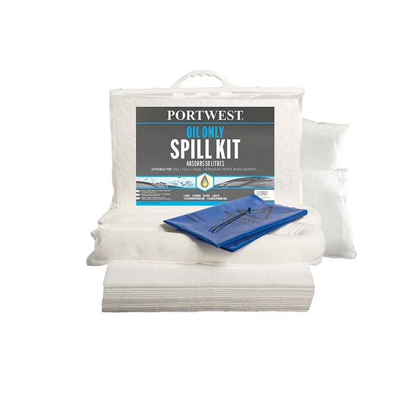 Portwest 50 Litre Oil Only Kit, Color:White, Size:Absorbs 50 Litres, SM61WHR