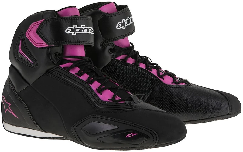 Alpinestars Motorcycle Boots-Stella Faster 2, Black/Fuchsia, Size 40