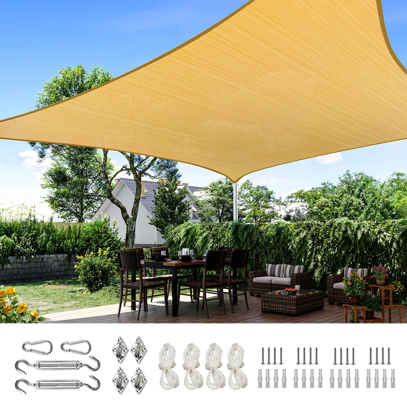 Quictent 20x26ft Sun Shade Sail for Patio, 185GSM Heavy Duty Rectangular Outdoor Sunshades UV Block Outside Canopy Cover for Swimming Pool Backyard - Image 1