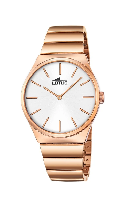 Lotus Men's Quartz Watch with Silver Dial Analogue Display and Rose Gold Stainless Steel Rose Gold Plated Bracelet 18278/1
