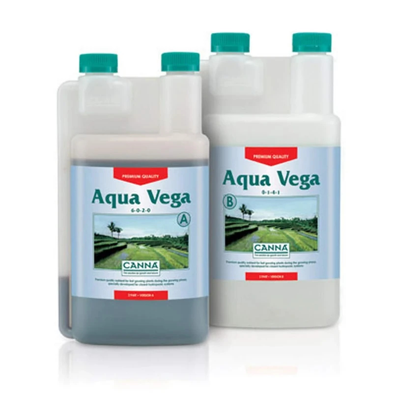 CANNA Aqua Vega A+B Growth Bloom Plant Nutrients Hydroponics 1, 5 & 10 Litre (1 Litre A+B)
