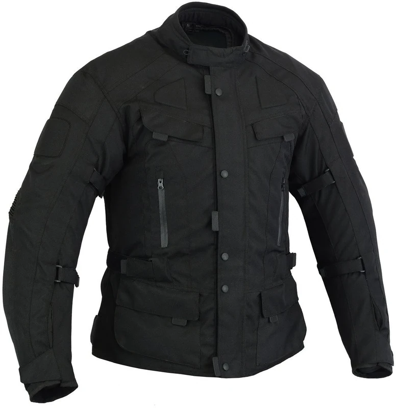 Bikers Gear Australia New Waterproof Infinity All Season Comfort Jacket Removable Thermal Liner Vented with CE1621-1 Armour, Black, UK 48 EU 58 4XL