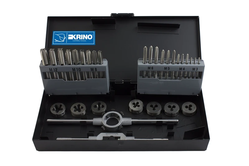 Krino 17020501 Set of 30 Pieces Tap and Threads HSS M 3÷12, Steel
