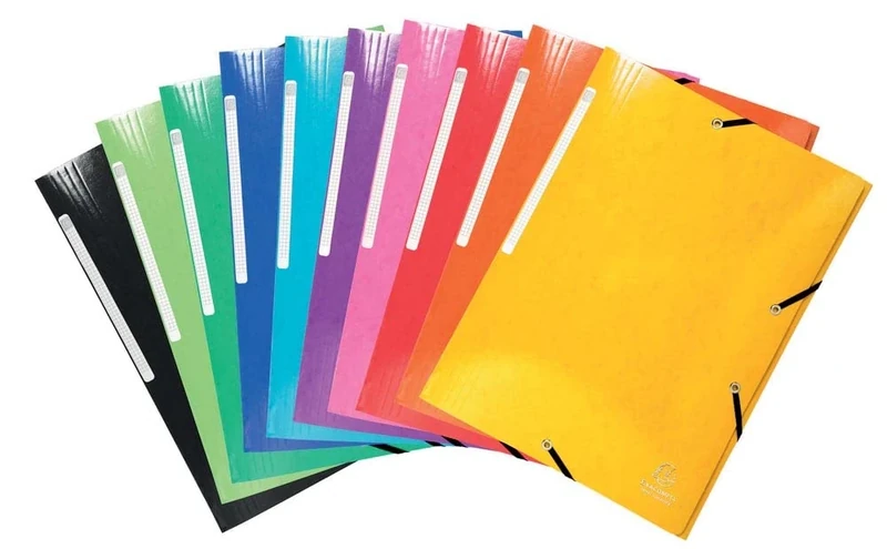 Exacompta - Ref 55829E - Iderama Collection - Elasticated 3-Flap Folders - Suitable for A4 Documents, 425gsm Glossy Laminated Card - Assorted Colours (Pack of 25)