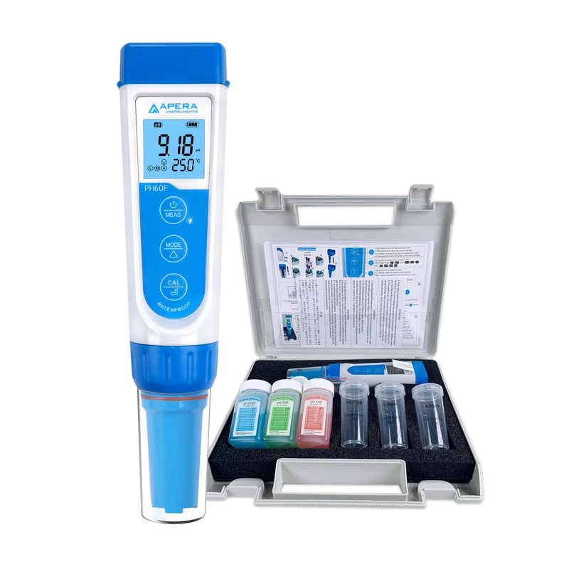 Apera Instruments PH60F Premium pH Pocket Tester, Replaceable Flat Electrode for fabric/paper/skin pH Testing, ±0.01 pH Accuracy, -2.00-16.00 pH Range, ±0.5°C Temperature Sensor