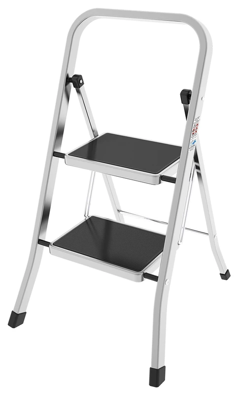 Colombo FACTOTUM stool aluminium 2 steps, silver