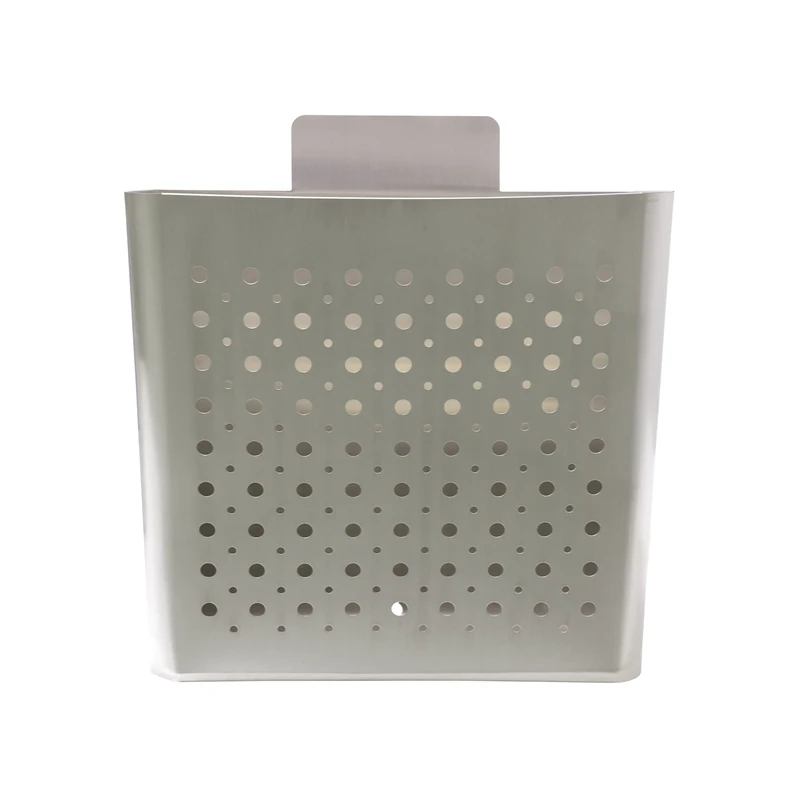 Amig - Stainless Steel Silver Advertising Basket with Front Grille for Wall or Exterior Wall of Gate Entrance or House Entrance - 32 x 36 x 19 cm | Easy to Assemble with Screws