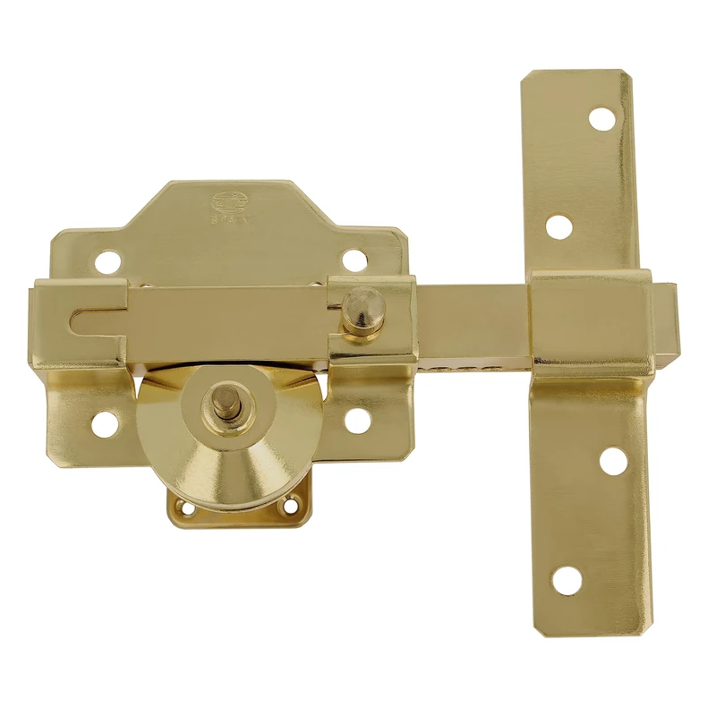 Amig - Heavy-Duty Door Bolt | Gold Finish | 170 x 105 mm | 50 mm Round Security Cylinder | High Security Lock for Entrance or Interior Doors | Includes 5 Dimple Keys - Image 1