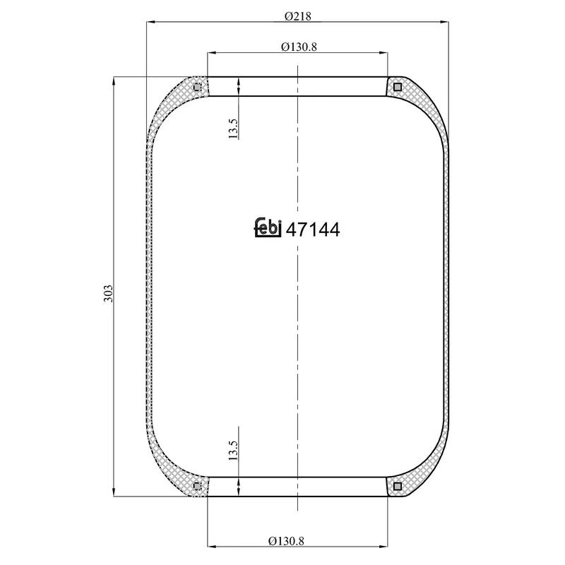 febi bilstein 47144 Air Spring without piston, pack of one