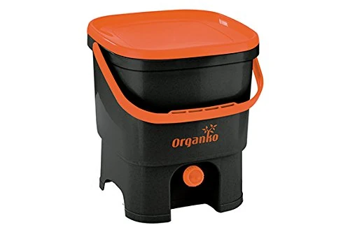 Cuisine-C 019750006 Bokashi Organico Eco Bin with Brain Black Plastic 32 x 27 x 37.5 cm - Image 1