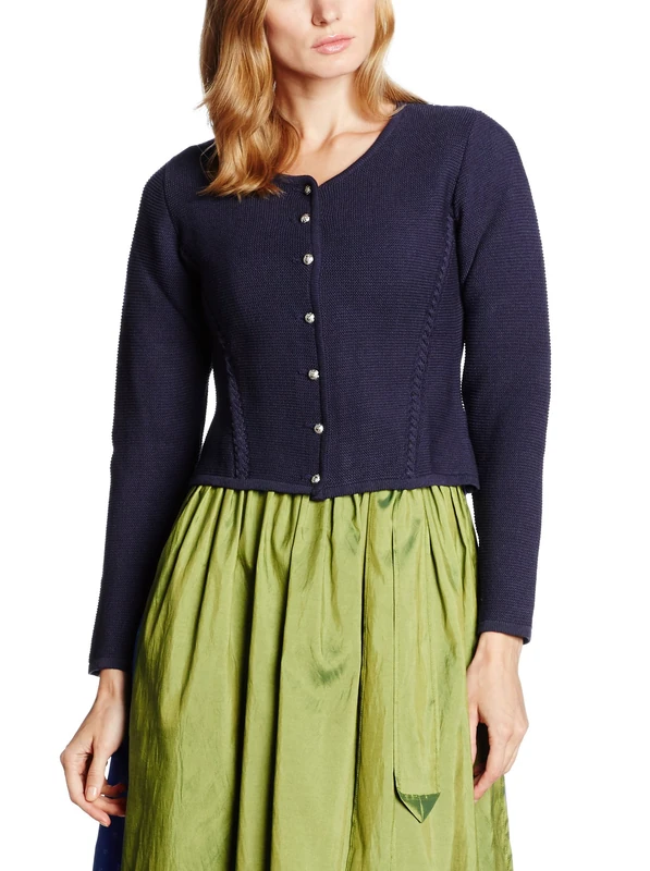 BERWIN & WOLFF TRACHT FOLKLORE LANDHAUS Women's 19909 Cardigan, Blue (Navy 2), 14