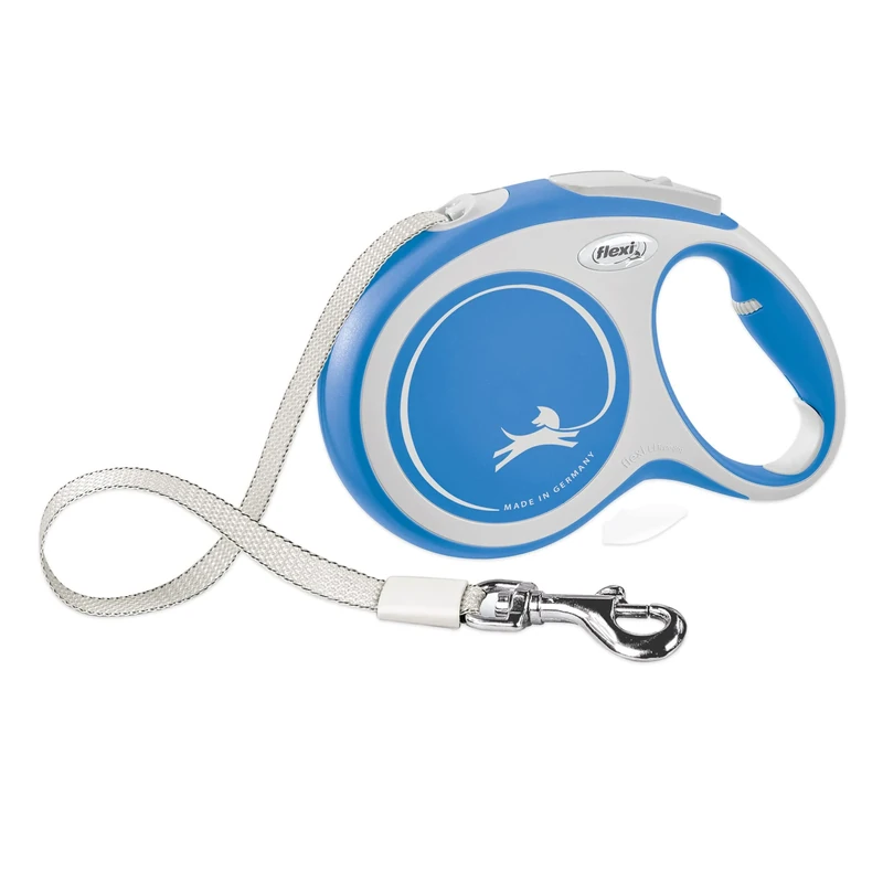 FLEXI New Comfort Retractable Dog Lead (Tape) for Dogs up to 50 kg, 26 ft, Large, Blue/Pastel